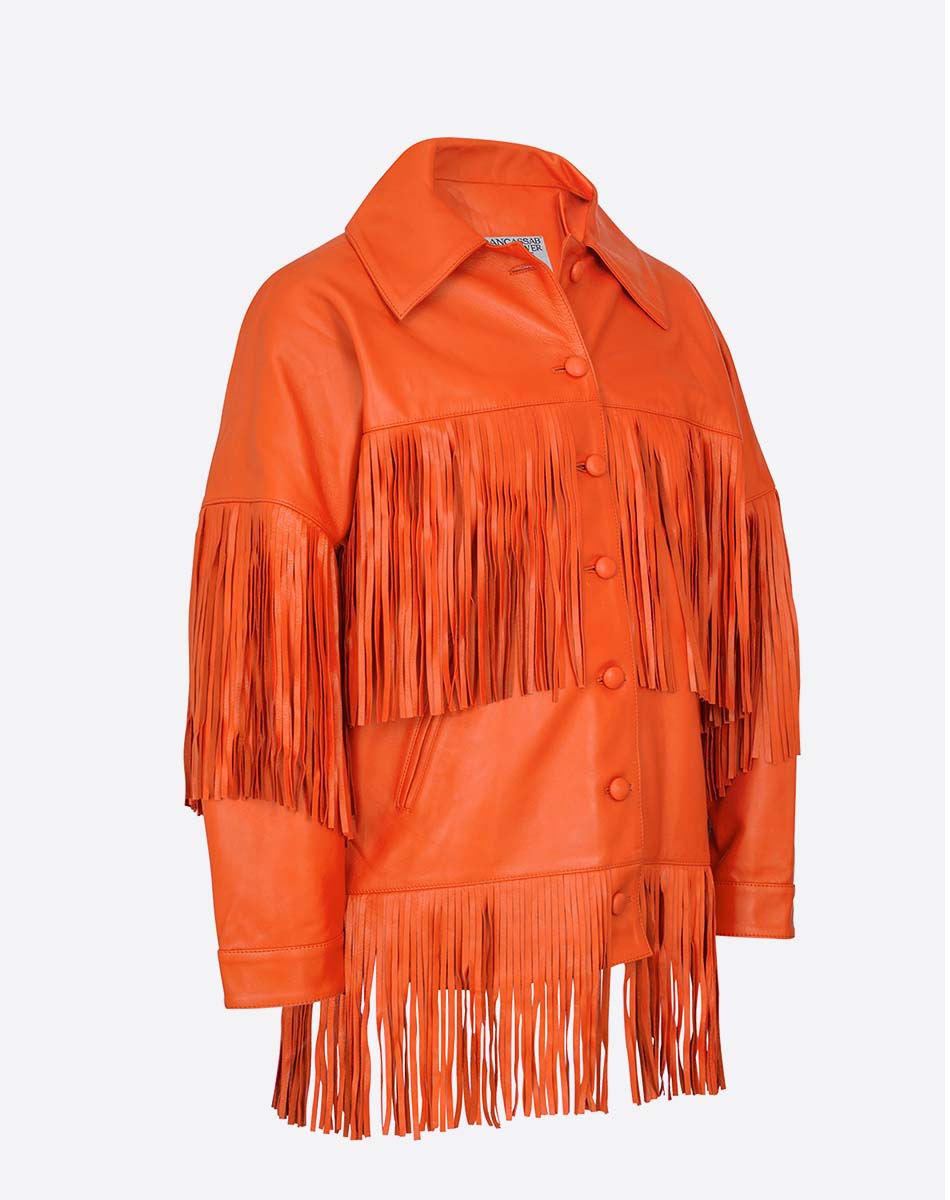 Loretta Leather Fringe Jacket