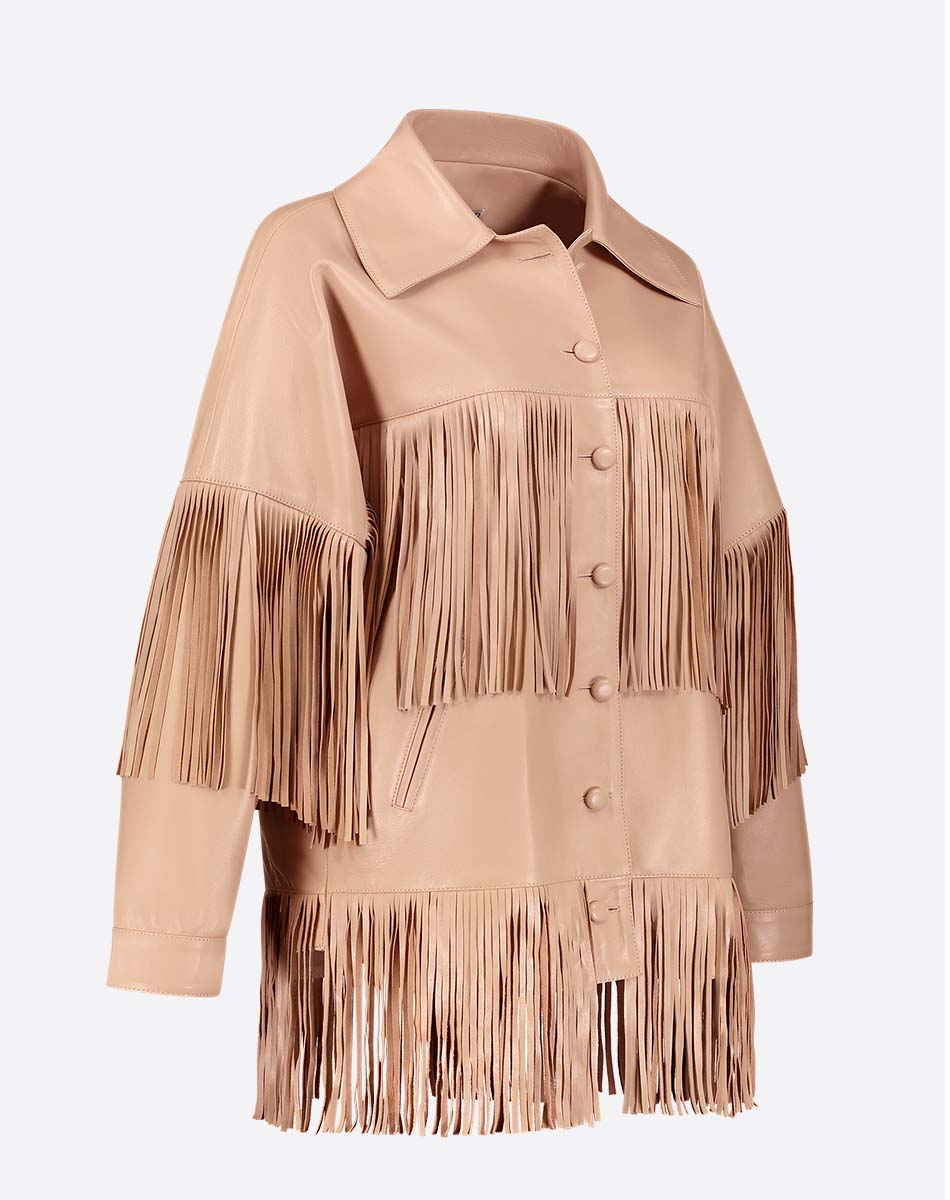Loretta Leather Fringe Jacket
