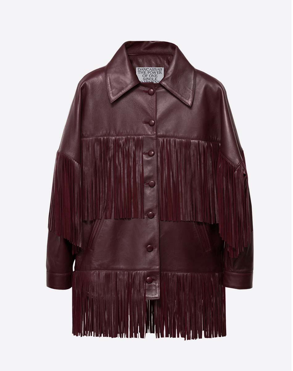 Loretta Leather Fringe Jacket