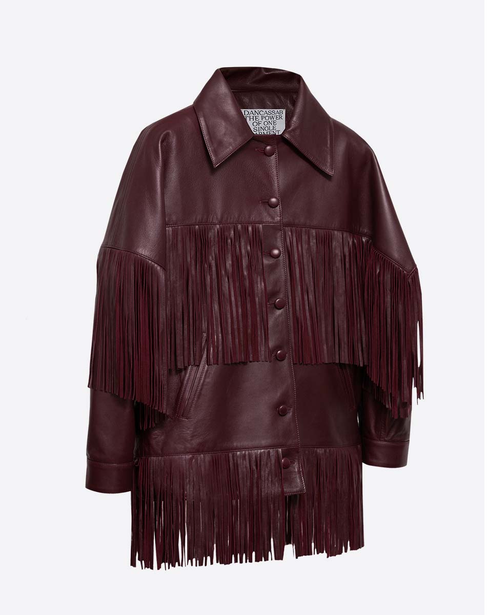 Loretta Leather Fringe Jacket