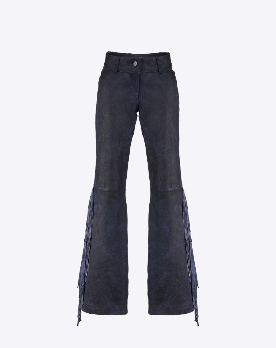 Lindsey Leather Fringe Pant