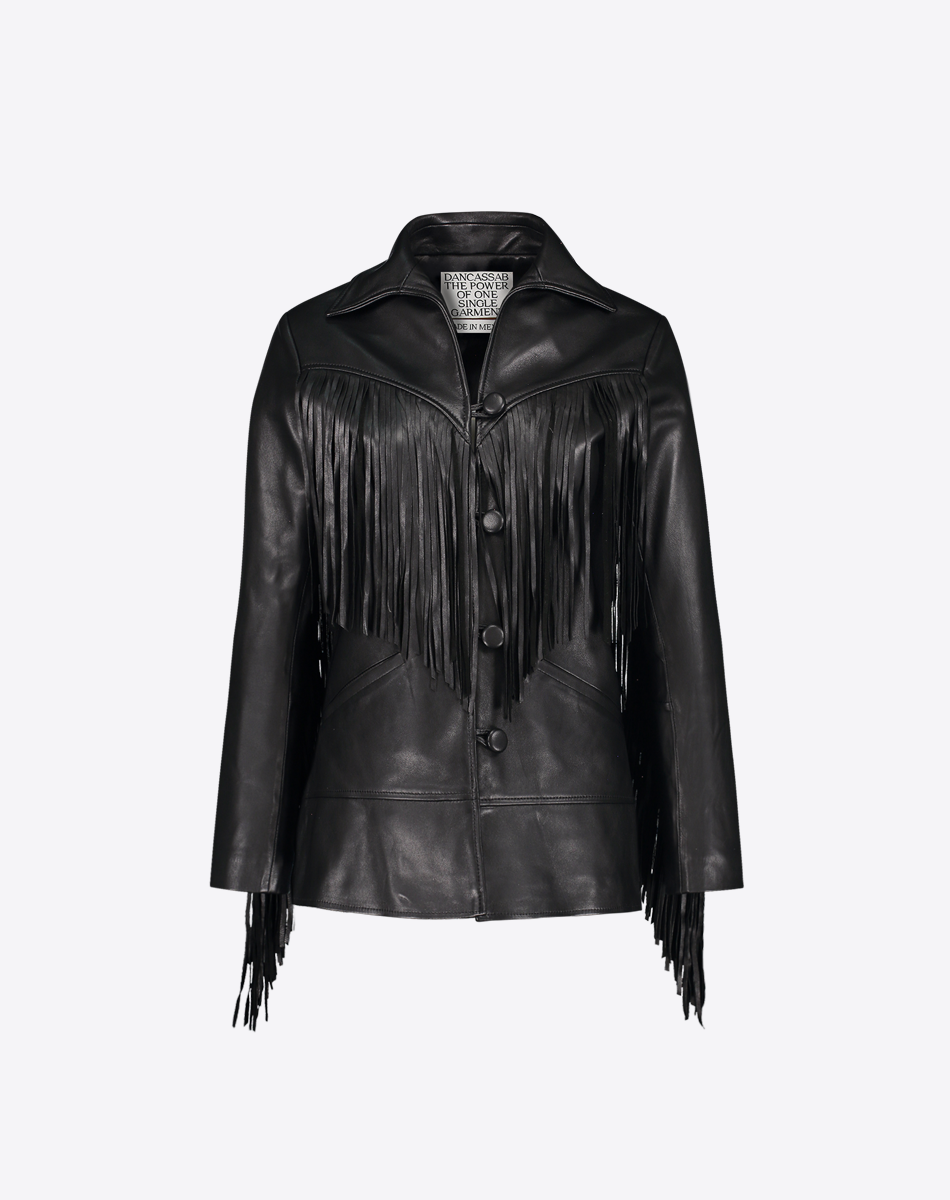 Dottie Leather Fringe Jacket
