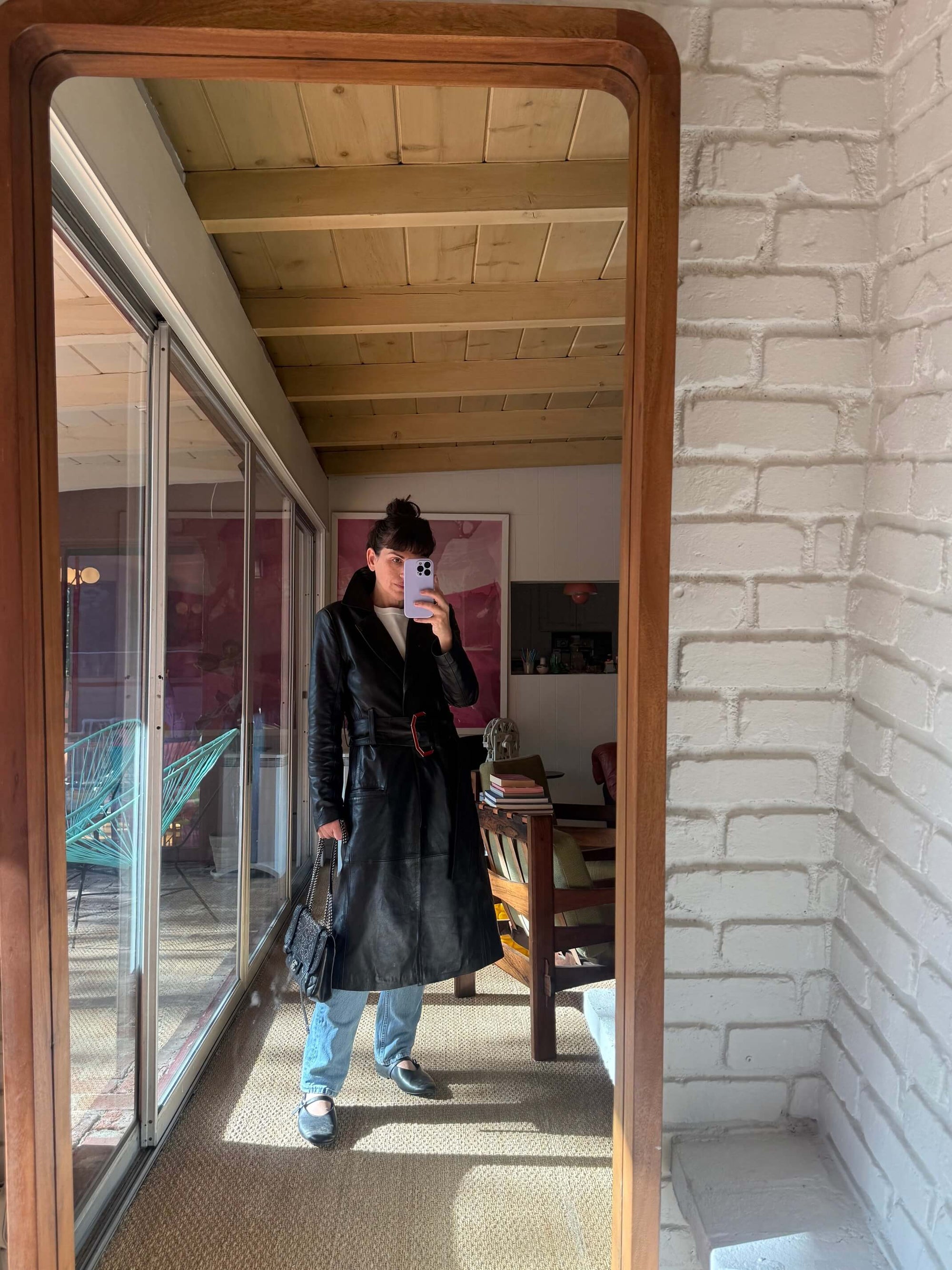 Diana Leather Trench Coat