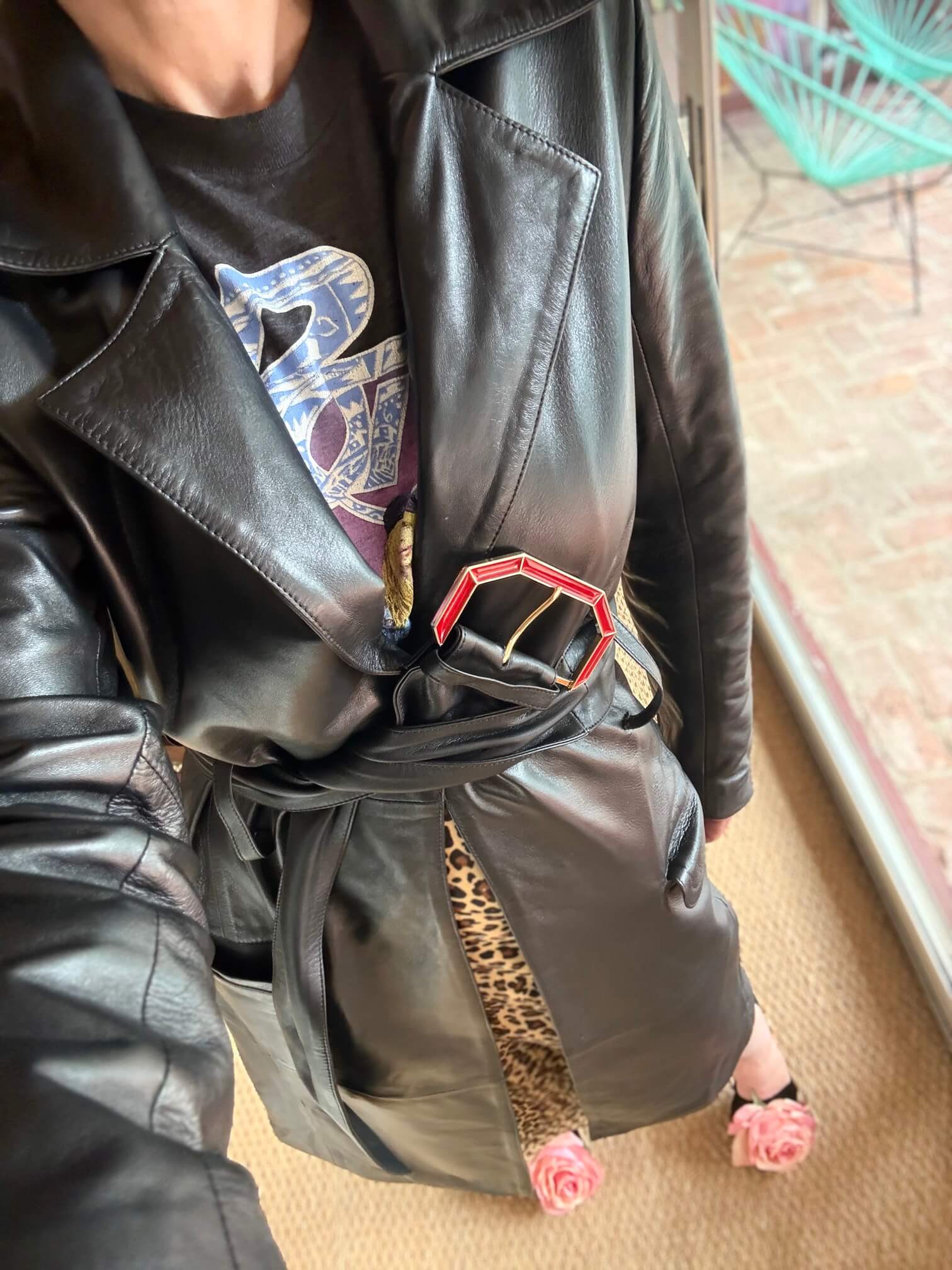 Diana Leather Trench Coat